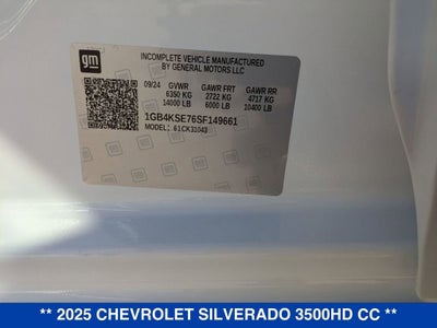 2025 Chevrolet Silverado 3500 HD Chassis Cab Work Truck