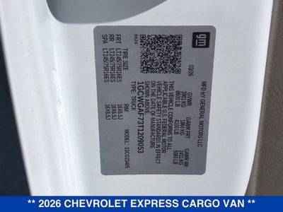 2026 Chevrolet Express Cargo 1WT
