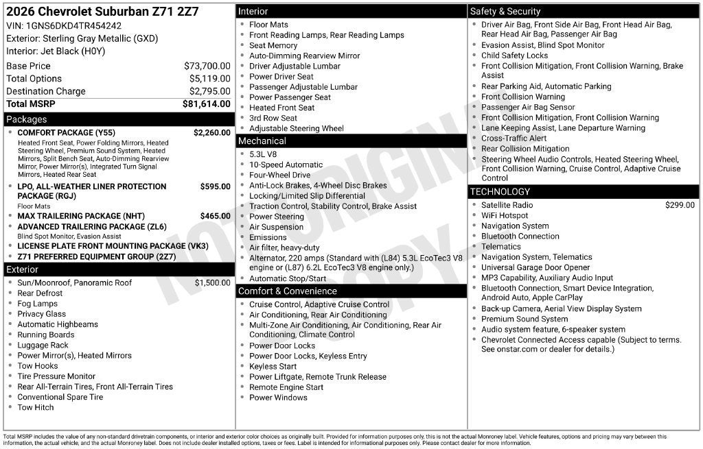 2026 Chevrolet Suburban Z71