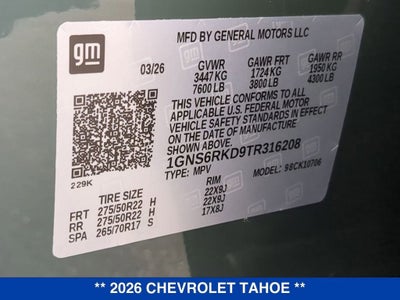 2026 Chevrolet Tahoe RST