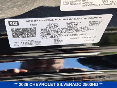 2026 Chevrolet Silverado 2500 HD LT