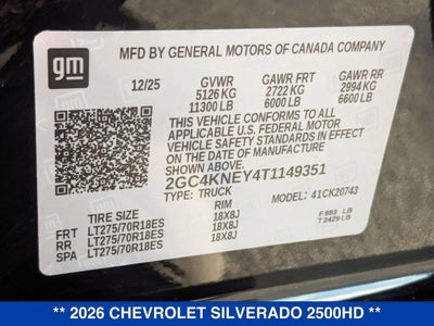 2026 Chevrolet Silverado 2500 HD LT