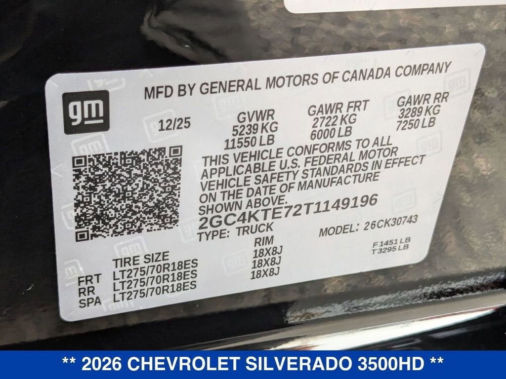 2026 Chevrolet Silverado 3500 HD LT