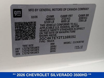 2026 Chevrolet Silverado 3500 HD LT