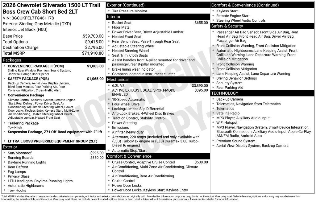 2026 Chevrolet Silverado 1500 LT Trail Boss