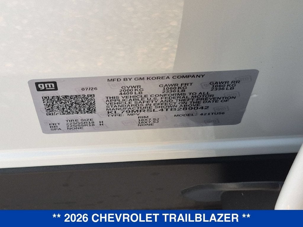 2026 Chevrolet Trailblazer LT