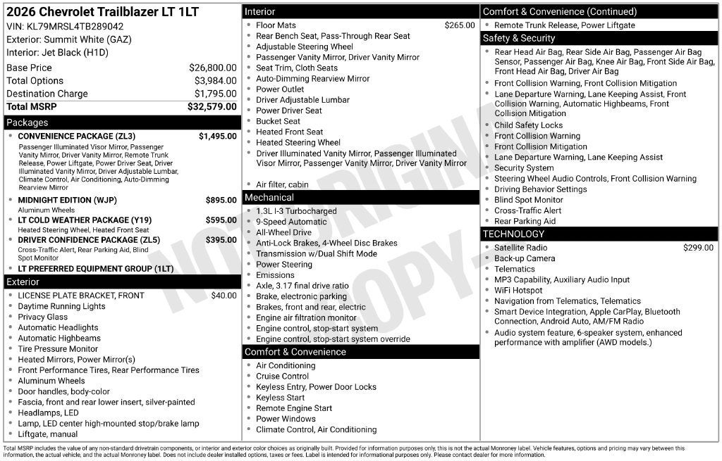 2026 Chevrolet Trailblazer LT