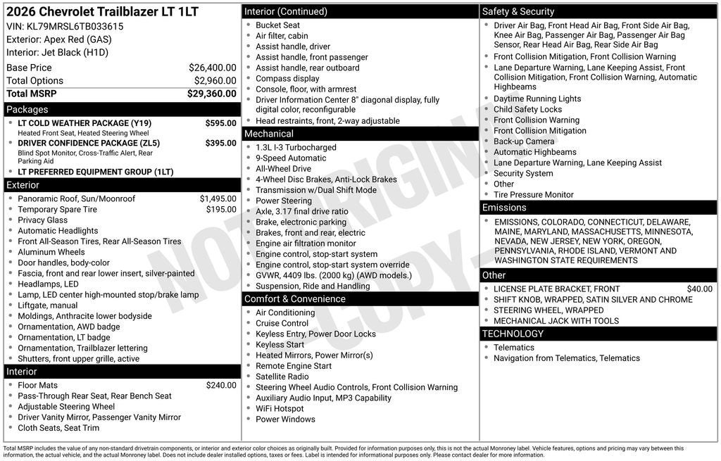 2026 Chevrolet Trailblazer LT